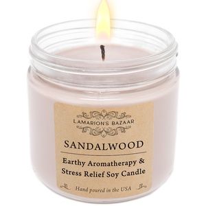 SANDALWOOD- Earthy Aromatherapy & Stress Relief - 100% Soy Candle- Made to order